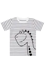 Sevimli Dino Erkek Çocuk T-shirt Kapri Şort Takım