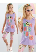 Harika Kedi Kız Çocuk Tunik Tayt Takım