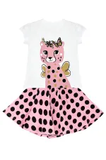 Çita Kız Çocuk T-shirt Pembe Etek Takım