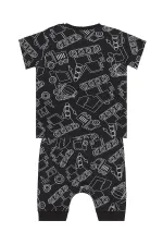 Araba Erkek Bebek Siyah T-Shirt Kapri Şort Takım
