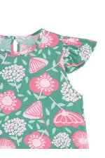 Robe verte à volants pour demoiselle d'honneur rose