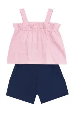 Baby Girl Pink Muslin Blouse and Shorts Set