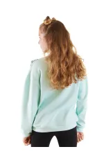 Çiçekler Kız Çocuk Mint Kazak