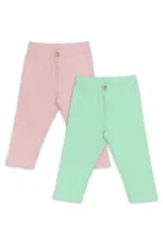 Ensemble de 2 débardeurs et leggings roses et menthe pour filles