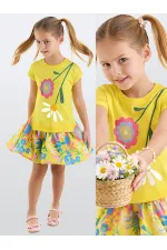 Robe de fille à fleurs jaunes