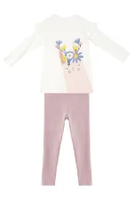 Ensemble legging et tunique en velours à motif lapin fille