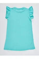 Sakızlı Unicorn Kız Çocuk Turkuaz Elbise