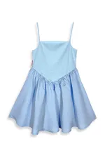 Seahorse Girl's Ruffled Blue Dress