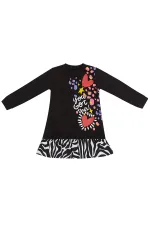 Robe de fille à motif zèbre et cœur