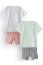 Ensemble pyjama 2 pièces pour fille à fleurs