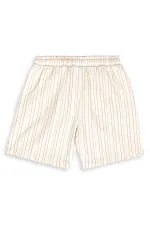 Short tissé à rayures moutarde