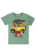 Safari Erkek Çocuk T-shirt Gabardin Şort Takım