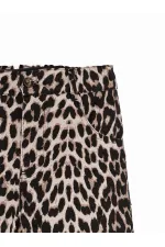 Pantalon en gabardine imprimé léopard pour filles