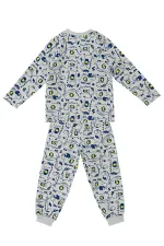 Super Dino Baby Boy Grey Pajama Set