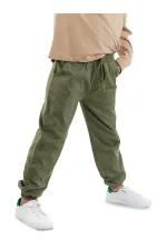 Boys' Stitched Khaki Gabardine Trousers