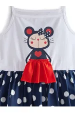 Robe bleu marine à pois Lily pour fille