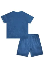 Çapa Erkek Çocuk Mavi Havlu Şort T-shirt Takım