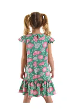 Robe verte à volants pour demoiselle d'honneur rose