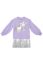 Ballerina Unicorn Girl's Pleated Dress