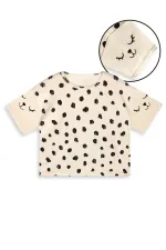 Ensemble short et t-shirt en éponge à imprimé léopard pour fille