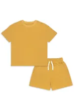 Oversize Hardal Unisex T-shirt Şort Takım