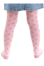 Tavşan Kız Puantiyeli Kalın Pembe Dantelli Çorap