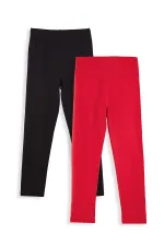 Leggings noirs et rouges pour filles (lot de 2)
