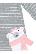 Robe rayée pour fille ours en peluche
