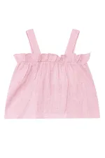 Baby Girl Pink Muslin Blouse and Shorts Set