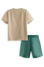 Ensemble T-shirt et short d'été pour garçon sur le thème des dinosaures