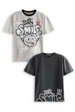 Just Smile Erkek Çocuk 2'li T-shirt Takım