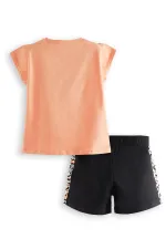 Zebra ve Leo Kız Çocuk T-shirt Şort Takım