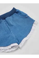 Rakun Kız Gömlek Denim Şort Takım