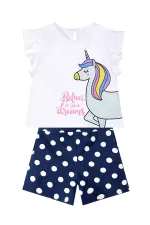 Sim Unicorn Girl's T-Shirt and Poplin Shorts Set