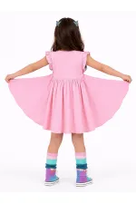 Robe rose à manches papillon pour fille