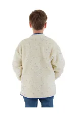 Beyaz Kız ve Erkek Çocuk Unisex Peluş Mont