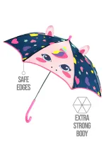 Kalpli Unicorn Kız Çocuk Lacivert Şemsiye