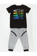 4 Cars Erkek Çocuk T-shirt Kapri Şort Takım