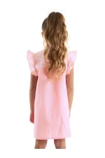 Winged Unicorn Plaid Girl's Pink Dress
