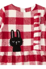 Black Rabbit Plaid Girl's Dress