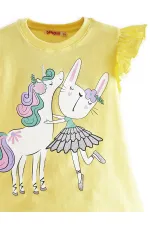 Ensemble T-shirt et legging métallisé Licorne pour fille