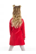 Yaramaz Geyik Kız Yılbaşı Kadife Kırmızı Elbise