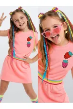 Robe serviette rose fraise pour fille