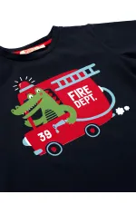 İtfaiyeci Timsah Erkek Çocuk T-Shirt Şort Takım