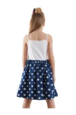 Robe bleu marine à pois Lily pour fille