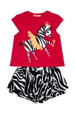 Ballerina Zebra Girl's T-Shirt and Shorts Set