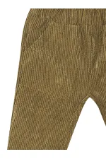 Fitilli Kadife Haki Erkek Çocuk Pantolon