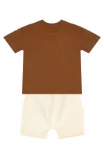 Erkek Bebek Çocuk Müslin Şort T-shirt Takım