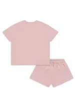 Ensemble t-shirt et short rose oversize pour fille