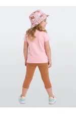 Ayı Şapkalı Kız Çocuk T-shirt Tayt Takım